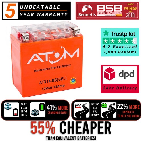 Atom atx14 gel motorcycle - atom, atx14-bs