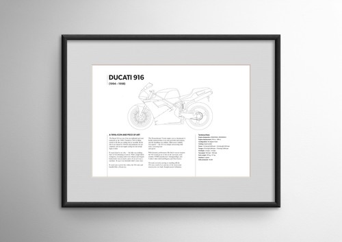 Ducati 916 a0 frameable - ,